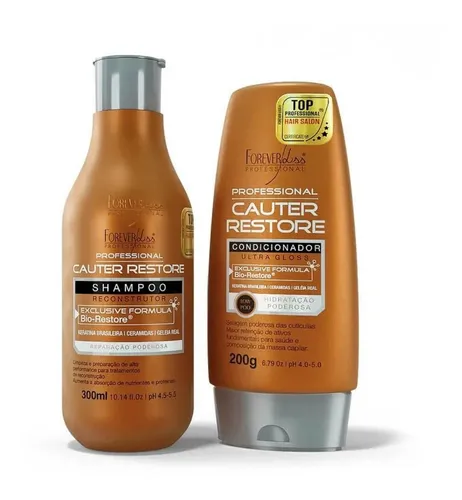 comprar Kit Shamp + Condic Cauterização Cauter Restore  Forever Liss