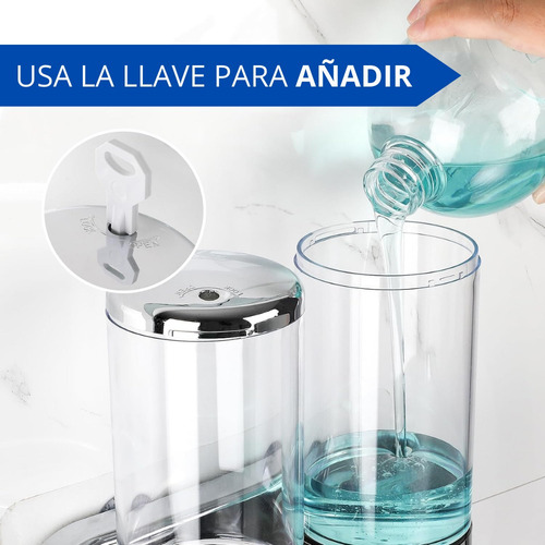 Dispensador Triple Jabón Liquido Shampoo Pared Hotel Cocina