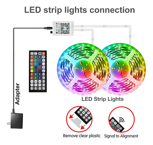 Tira De Luces Led Bluetooth 30m Rgb Luces Led Para Cuarto