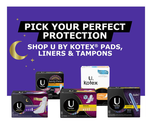 U By Kotex Allnighter Ultra Thin Overnight Pads With Wings,