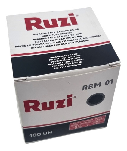 Imagem 6 de 6 de Remendo Preto R-01 R01 A Frio Câmara De Ar Ruzi 100und