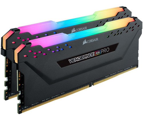 Memoria RAM Vengeance RGB Pro gamer color negro 16GB 2 Corsair CMW16GX4M2A2666C16