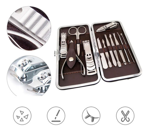 Estojo De Unhas Completo Com 12 Peças Portátil Para Pedicure
