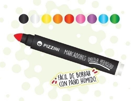 Marcadores Pizzini Para Vidrio X9 #849917530