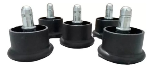 5 Patas Patines Regatones Para Sillas De Peluquería Oficina Negro