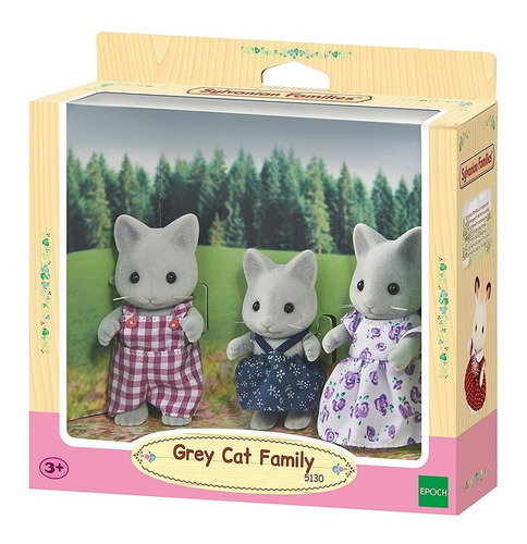 Sylvanian Families Familia Gatitos Grises Coleccionable Febo