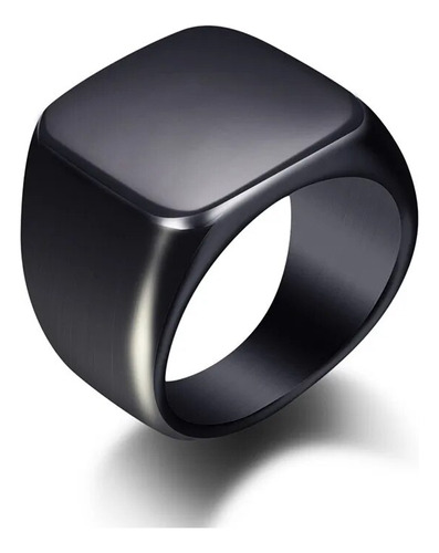 Anillos Negros Lisos De Acero Inoxidable Para Hombre Con Sel