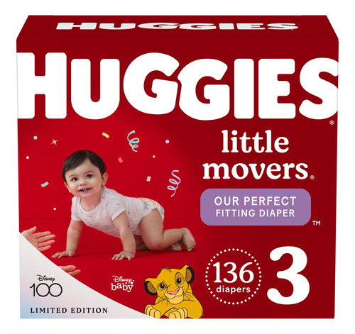 Paales Para Beb Talla 3 (16-28 Libras), 136 Unidades, Huggie