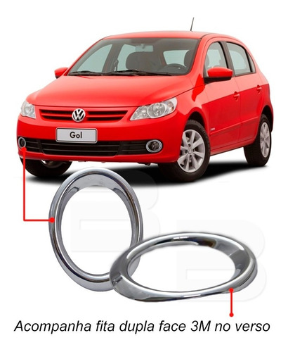 Par De Moldura Cromada Farol De Milha Volkswagen Gol G5