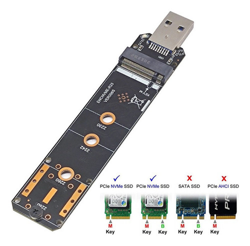 Adaptador M.2 Nvme Ssd A Usb3.2 Gen2 De 10 Gbps Adaptador M.