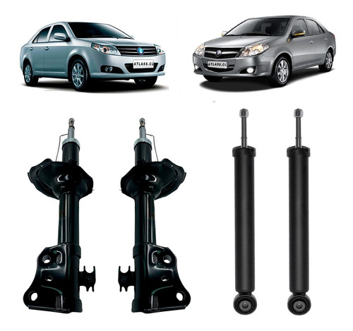 Pack Amortiguadores Del + Tra Geely Mk 1.5 2009-2014