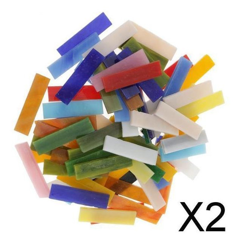 2x70x Azulejos De Mosaico De Vidrio De Color Mezclado