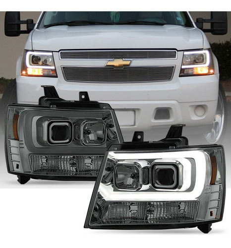 Par Faros Ahumado Led Drl Chevrolet Avalanche Lt 2008 6.0l