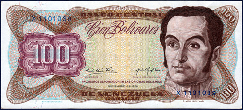Billete De 100 Bolívares X7 Noviembre 23 1976 Simón Bolívar