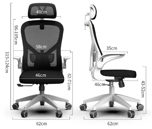 Silla de escritorio Dyvan T06 ergonómica blanca y negra con tapizado de mesh y tela