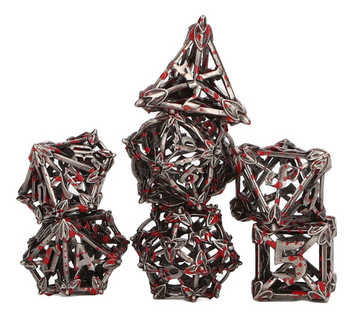 Jogo De Rpg Dice, Conjunto De Metal, 7 Peças, Oco, Poliédric
