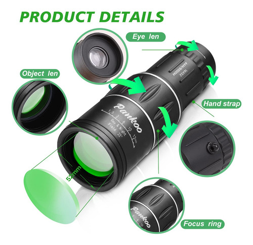 Monocular Compacto De Alta Potencia 16x52mm Para Observació