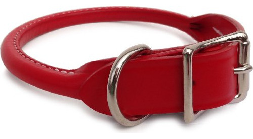 Collar Enrollable Para Perro En Cuero Rojo 