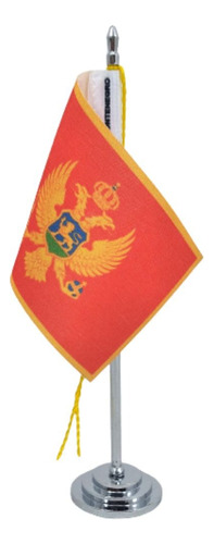 Mini Bandeira De Mesa Montenegro 15 Cm (mastro) Poliéster
