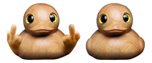 Divertido Pato De Dedo Medio Hecho A Mano De Madera