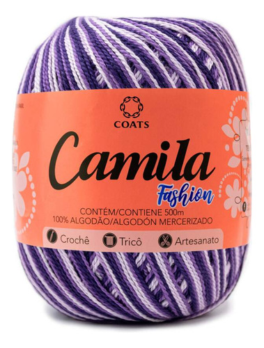 Novelo De Lã Coats Camila Fashion Cor 05017 - Lilás/roxo 500m De 100g Por Unidade De 1 Unidades Por 1 Por Kit