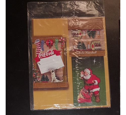Lote De 4 Tarjetas Navideñas De Coca Cola