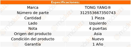 1- Guía Defensa Trasera Izquierda 3 2014/2018 Tong Yang