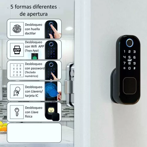 Cerradura Electrónica Inteligente Doble Bloqueo Tuyaapp Wifi