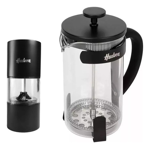 Set Molinillo 12,5 Cm Cafetera 800 Ml Negro Hudson Original