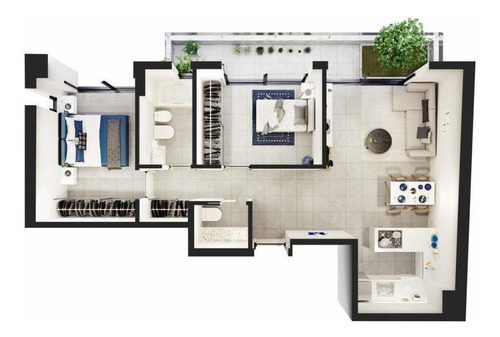 Imagen 6 de 16 de Departamento De 2 Dormitorios En Venta En Construcción Centro Rosario