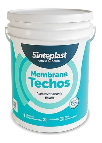 Membrana Techos Sinteplast Pintura Construcción 20 Kg