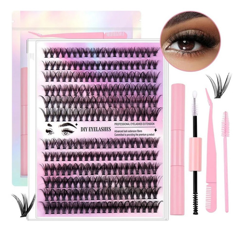 Kit De Extensión De Pestañas Diy 240 Grupos De Pestaña Lash Extensions 30d+40d