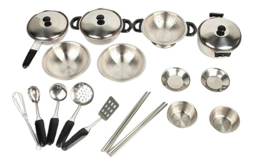 20 Piezas Juego De Cocina De Simulación Juego De Ollas Y