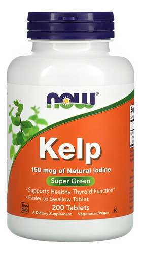 Kelp Algas 150mcg Iodo Natural 200 Tabls Sabor Sem Sabor