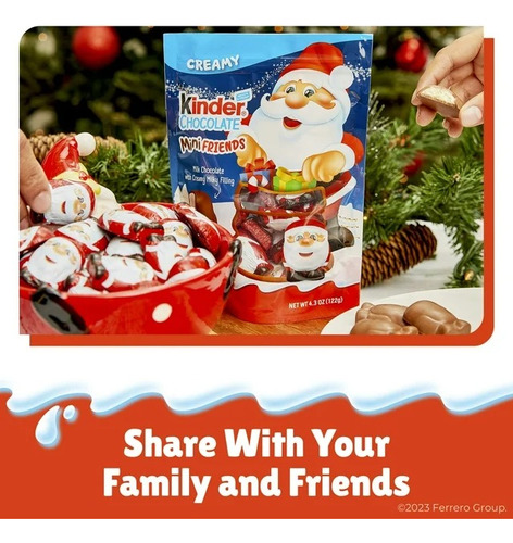 Kinder Chocolate Relleno Santa Claus Navidad 122g Imp Italia