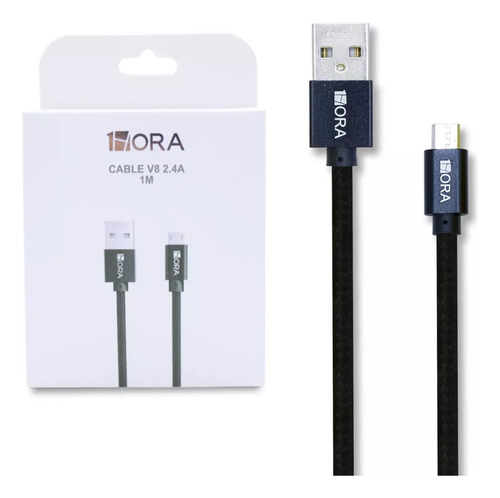 Cable V8 Micro Usb 1hora 2.4a Trenzado Uso Rudo Cab248