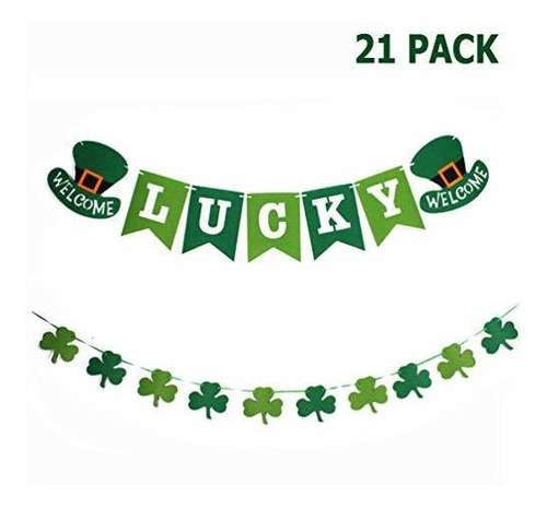 Felt Shamrock Clover Garland Banner For St. Patrick's Grtly