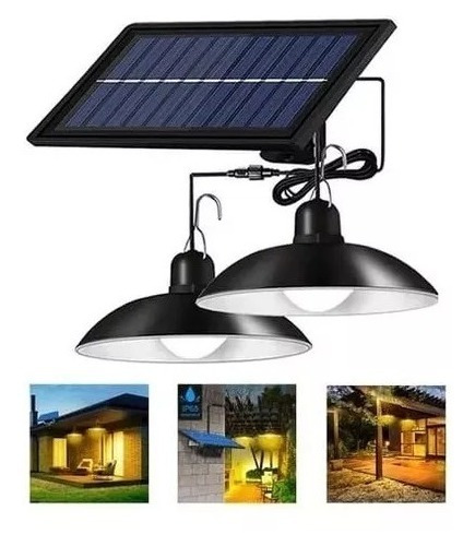 Lampara Doble Solar Led Colgante 90w Plafon + Control