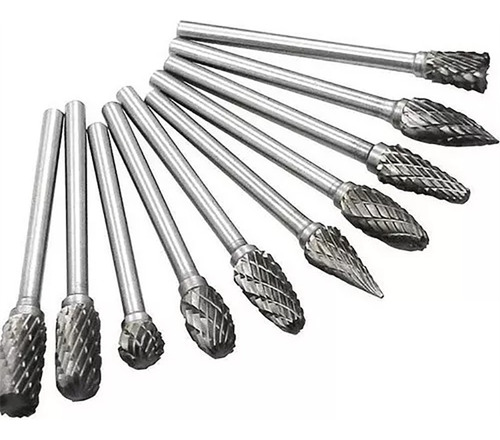 Fresadora De Tungsteno De 10 Piezas Para Pulir Metal 1/8