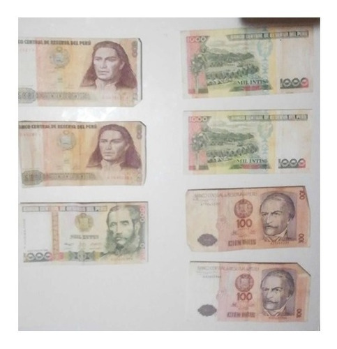 Billetes Antiguos Peruanos De Colección Intis Buen Estado