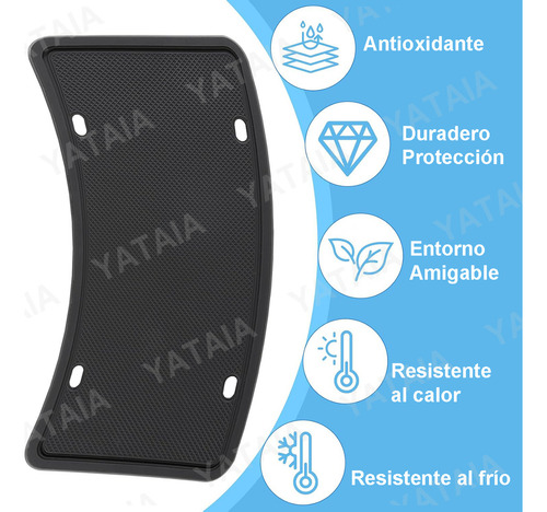 YATAIA Marco De Matrícula De Silicona Coche Universal Negro 1 Par, Juego De Silicona Para Matrícula De Coche, Para Portatarcos Delanteros Y Traseros A Prueba De Óxido, A Prueba De Sonajero, Negro