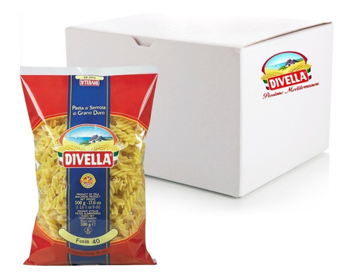 Caja 24 Pack X 500g Fusilli Pasta Italiana Divella