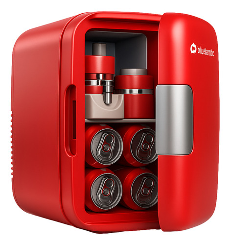 Mini Refrigerador Frigobar 4l 6 Latas Casa Auto Oficina Rojo