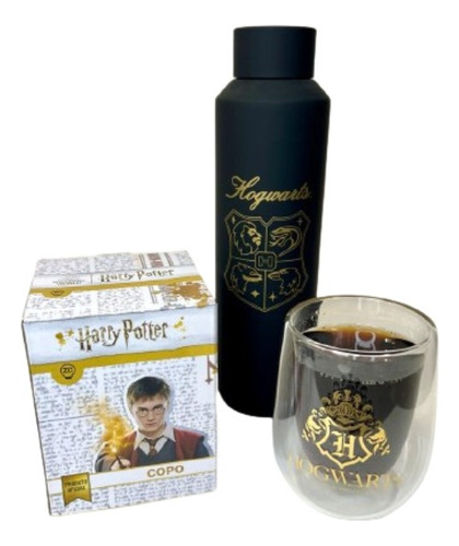 Kit De Presente Harry Potter Copo E Garrafa Termica