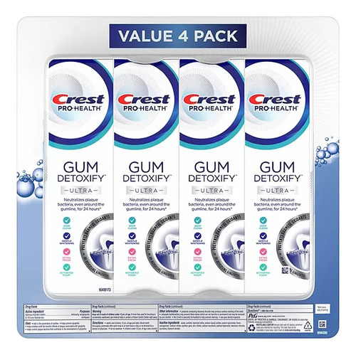 Pasta De Dientes Crest Gum Detoxify Ultra, Paquete De 4 Unid