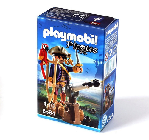 Playmobil Pirates 6684 Capitan Pirata Con Cañon Y Loro 