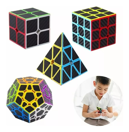 Paquete 4 Cubos Rubik Moyu Megaminx Pyraminx Skewb 2x2 3x3