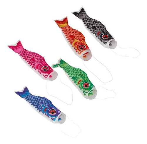 5pcs Bandera Manga Japonés Forma De Peces Adorno For Hogar