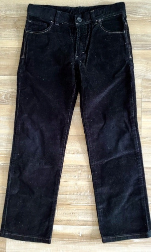 Pantalon Corderoy Negro Niños Talle 8 Impecable Una Postura