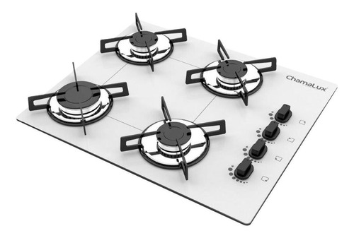 Fogão cooktop gás Chamalux 4 bocas ultra chama branco 127V/220V